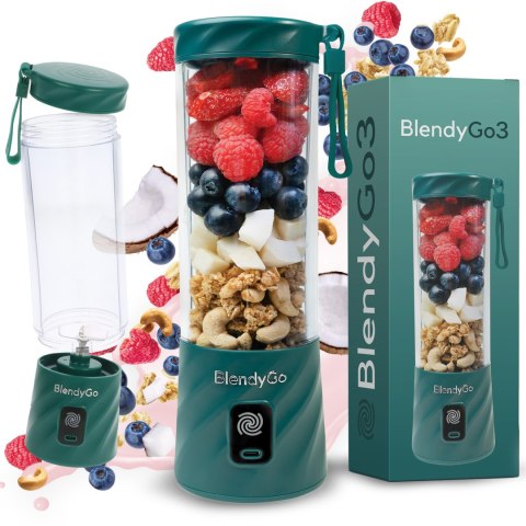 Blender Bezprzewodowy Blendygo 3 Usb 550Ml 22000 Rpm Bpa Free Zielony
