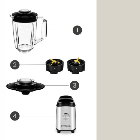 Blender Kielichowy Do Koktajli 4W1 Młynek Kawy Tytanowy + 2 Bidony Kubki