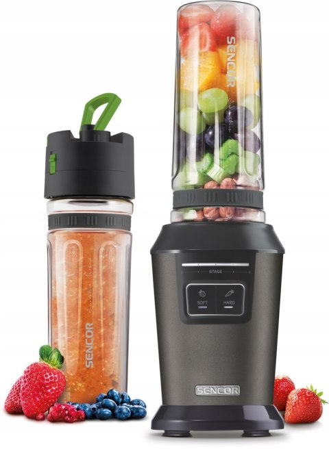 Blender Kielichowy Sencor Sbl 800W Czarny 0.6L 2 Butelki Tritan Kruszy Lód