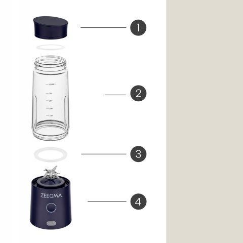 Blender Przenośny Zeegma Vitamine Go 300W Usb 450Ml 5000Mah 6 Ostrzy