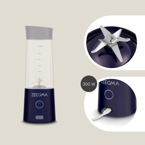 Blender Przenośny Zeegma Vitamine Go 300W Usb 450Ml 5000Mah 6 Ostrzy