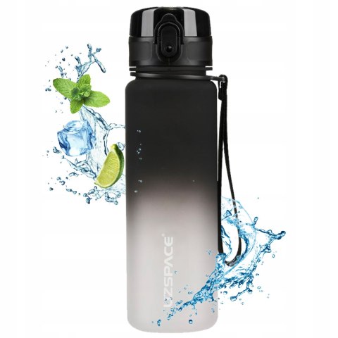 Butelka Bidon Na Wodę Sportowy 500 Ml Tritan Motywacyjny Czarno-Biały Do Tr