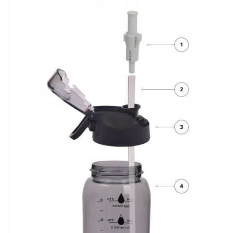 Butelka Tritanowa Majestic Sport Dash Szara 1000 Ml System One Click