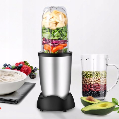 Robot Kuchenny Blender Wielofunkcyjny 250W 2 Kubki 470Ml Ostrze Inox