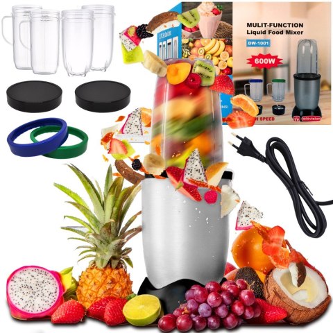 Robot Kuchenny Blender Wielofunkcyjny 250W 2 Kubki 470Ml Ostrze Inox