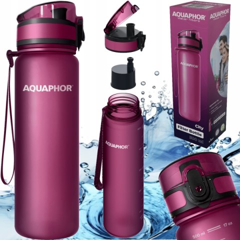 Bidon Butelka Filtrująca Filtr Aquaphor City 0,5 L W Zestawie Filtr