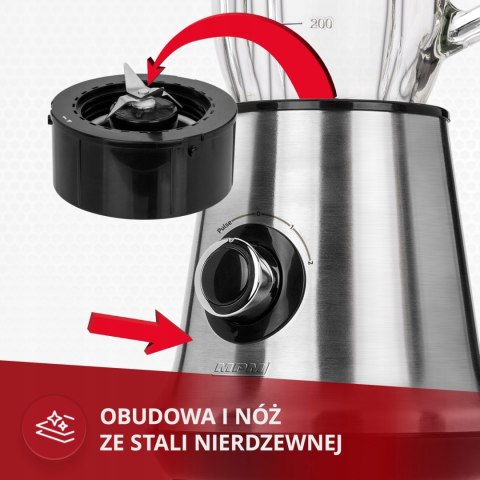 Blender Kielichowy Zestaw Srebrny/Szary 450W Mocny Wydajny Mpm Mbl-15M