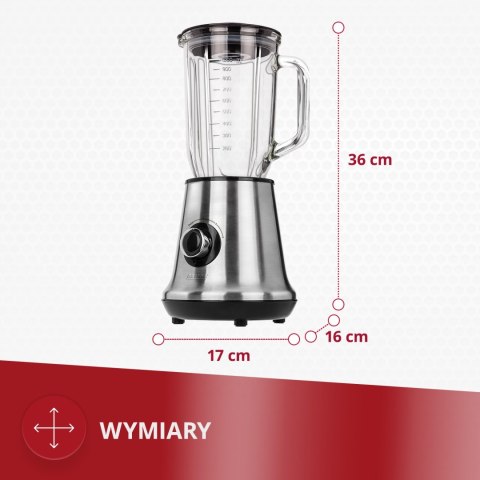 Blender Kielichowy Zestaw Srebrny/Szary 450W Mocny Wydajny Mpm Mbl-15M
