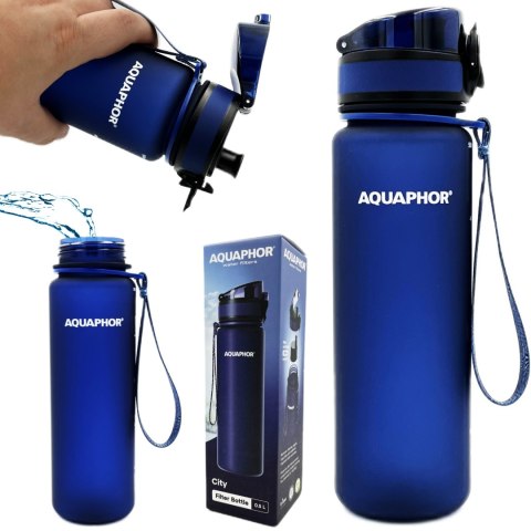 Butelka Filtrująca Bidon Filtr Aquaphor 0.5 L Granatowa Duża
