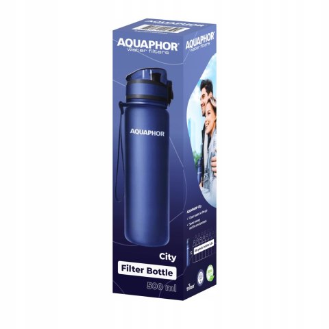 Butelka Filtrująca Bidon Filtr Aquaphor 0.5 L Granatowa Duża