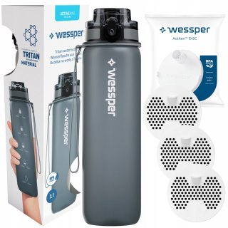 Butelka Filtrująca Wessper Activemax Triline 1L Z 3 Filtrami Węglowymi