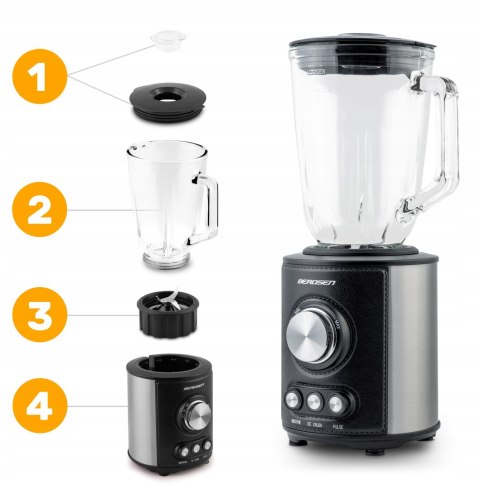 Duży Blender Kielichowy Berdsen Bd-751 800W Szklany Kielich 1.5L 3 Tryby