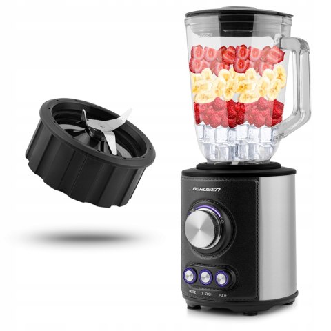 Duży Blender Kielichowy Berdsen Bd-751 800W Szklany Kielich 1.5L 3 Tryby
