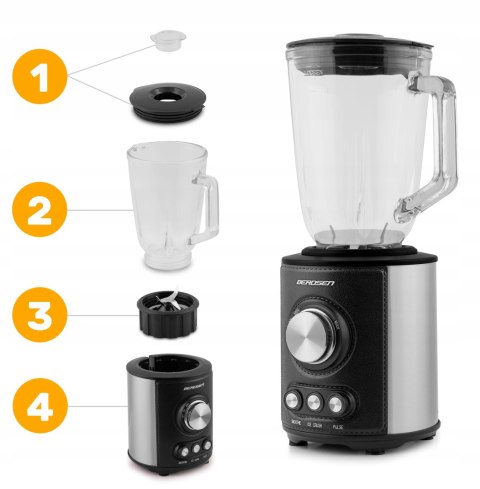 Duży Blender Kielichowy Berdsen Bd-751 800W Szklany Kielich 1.5L 3 Tryby