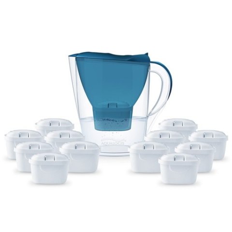 Dzbanek Aqualogis Harmony 2,6 l z 12 wkładami Pure+, niebieski