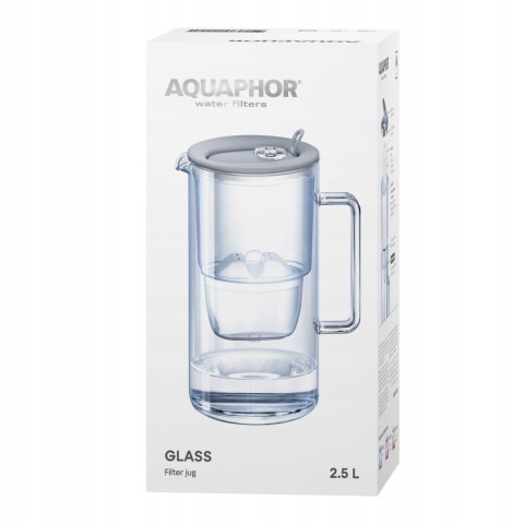Dzbanek Filtrujący Szklany Aquaphor Glass 2,5L Z Wkładem Maxfor+ Mg, Szary
