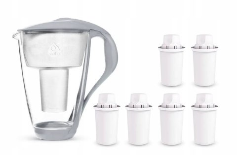 Szklany Dzbanek Filtrujący Dafi Crystal 2L Ze Stalowym Uchwytem + 6 Filtrów