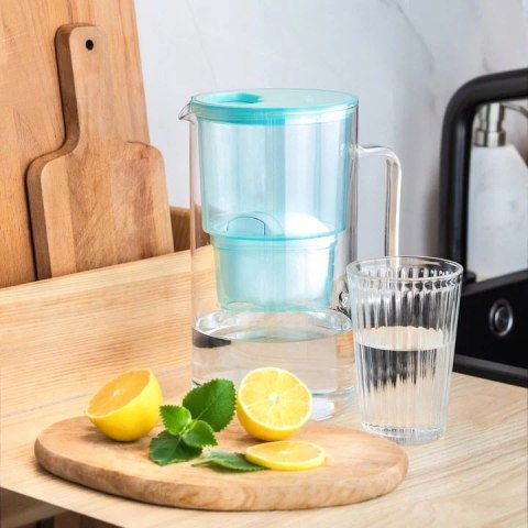 Dzbanek Do Wody Szklany Wessper Borosilicate 3,3L + Wkład (Miętowy)