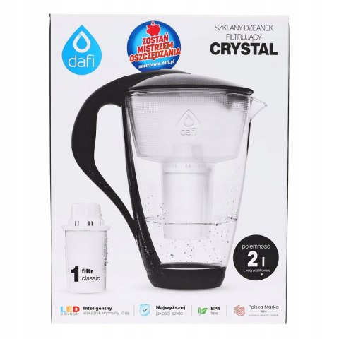 Dzbanek Filtrujący Do Wody Szklany Dafi Crystal Led Czarny Do Wody Na Co Dzień