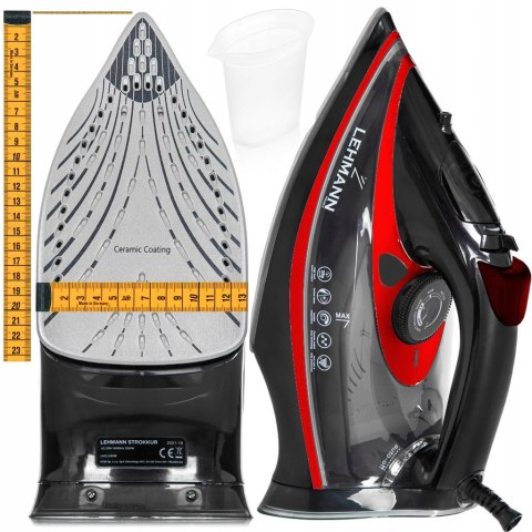 Mocne Żelazko Parowe Ceramiczne Strażak 3000W 9W1 Anti-Drip 150Cm 140G/Min