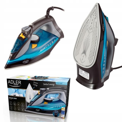 Żelazko parowe Adler AD 5032, 2400 W, ceramiczna stopa, automatyczne wyłączenie