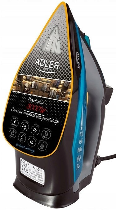 Żelazko parowe Adler AD 5032, 2400 W, ceramiczna stopa, automatyczne wyłączenie