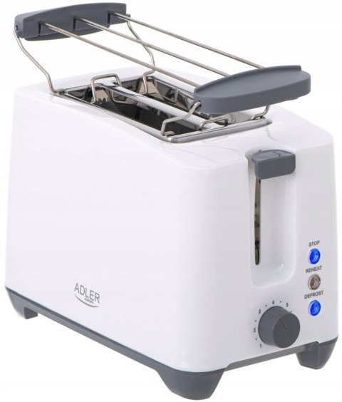 Toster Opiekacz Do Grzanek Adler Ad 3216 Biały 1000 W Lampka Ruszt