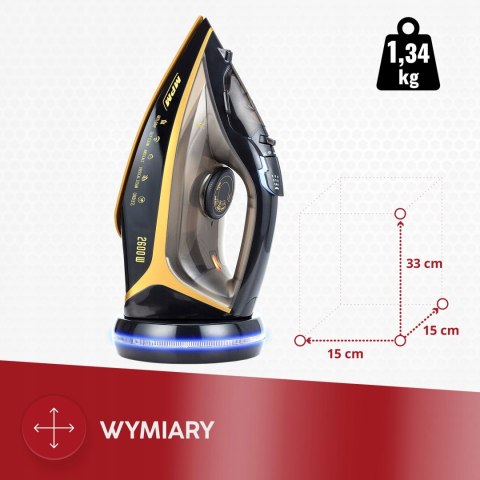 Żelazko Bezprzewodowe Parowe Ceramiczne Strażak Anti Drip 2600W Mze-26 Mpm