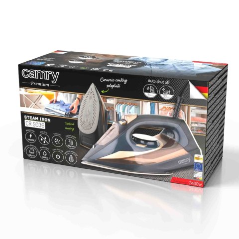 Żelazko Parowe Camry Cr 5036 3400W Do Codziennego Prasowania Ubrań W Domu I Podróży