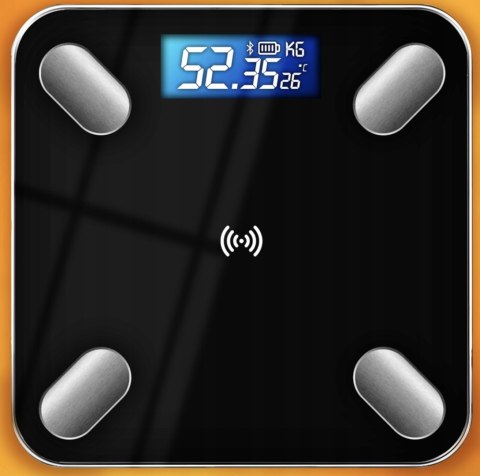 Inteligentna Waga Łazienkowa Bluetooth, 180 Kg, Szklana Slim, Temperatura