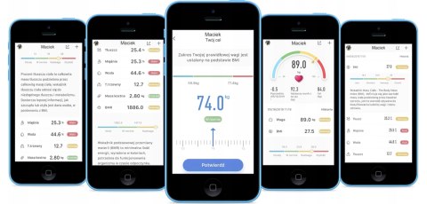 Inteligentna Waga Łazienkowa Bluetooth, 180 Kg, Szklana Slim, Temperatura