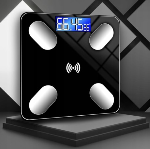 Inteligentna Waga Łazienkowa Bluetooth, 180 Kg, Szklana Slim, Temperatura