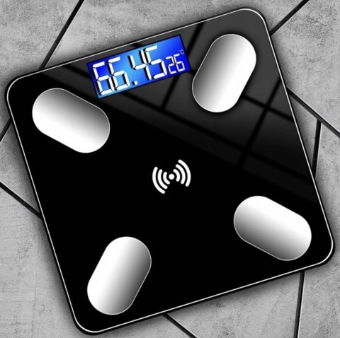 Inteligentna Waga Łazienkowa Bluetooth, 180 Kg, Szklana Slim, Temperatura