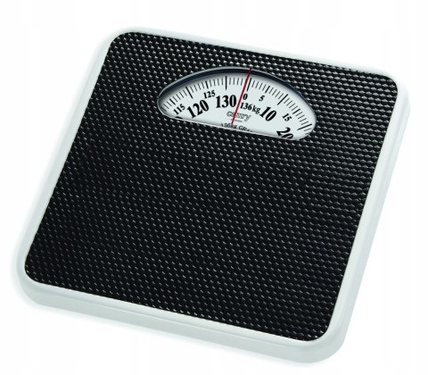 Klasyczna Waga Łazienkowa Mechaniczna Czarna Analogowa 136Kg Prosta Obsługa