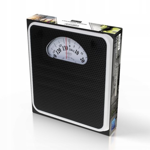 Klasyczna Waga Łazienkowa Mechaniczna Czarna Analogowa 136Kg Prosta Obsługa