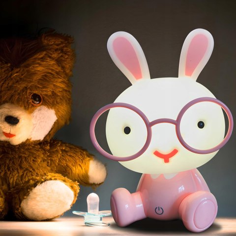 Lampa Lampka Biurkowa Nocna Dla Dzieci Królik Różowa Led Do Kontroli Masy Ciała