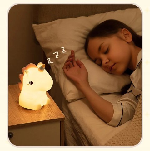 Lampka Nocna Dla Dzieci Kolorowa Silikonowa Jednorożec Led Rgb 16 Kolorów
