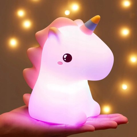 Lampka Nocna Dla Dzieci Kolorowa Silikonowa Jednorożec Led Rgb 16 Kolorów