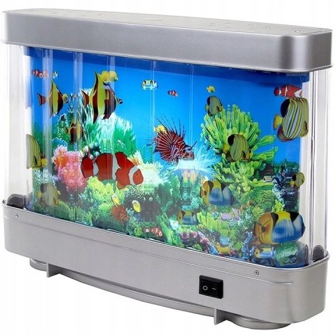 Lampka Nocna Dla Dzieci Led Akwarium Tło Sztuczne Rybki 3D Do Pokoju