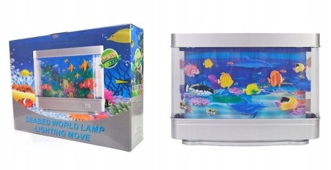 Lampka Nocna Dla Dzieci Led Akwarium Tło Sztuczne Rybki 3D Do Pokoju