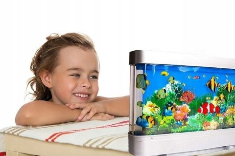 Lampka Nocna Dla Dzieci Led Akwarium Tło Sztuczne Rybki 3D Do Pokoju