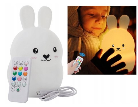 Lampka Nocna Dla Dzieci Led Królik Dotyk Rgb Pilot Do Pokoju Dziecka I Sypialni