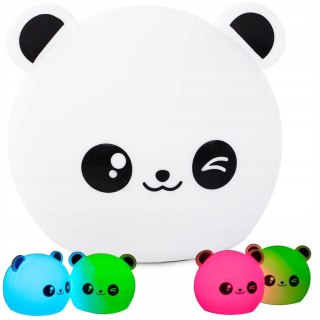 Lampka Nocna Dla Dzieci Led Silikonowa Rgb Dotykowa Miękka Miś Panda Bat