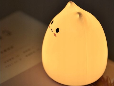 Lampka Nocna Dla Dzieci Led Silikonowa Rgb Dotykowa Miękka Przytulanka Kot