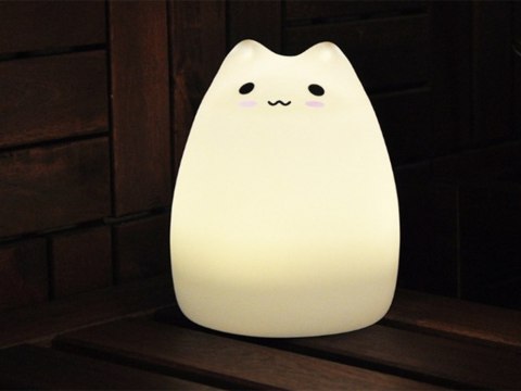 Lampka Nocna Dla Dzieci Led Silikonowa Rgb Dotykowa Miękka Przytulanka Kot