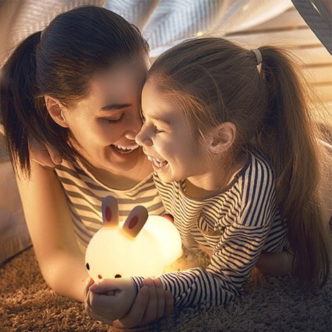 Lampka Nocna Dla Dzieci Słodki Królik - Lampa Rgb Led, Timer, Pilot