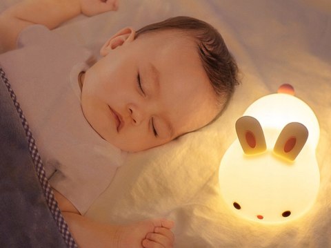 Lampka Nocna Dla Dzieci Słodki Królik - Lampa Rgb Led, Timer, Pilot