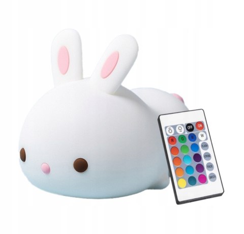 Lampka Nocna Dla Dzieci Słodki Królik - Lampa Rgb Led, Timer, Pilot