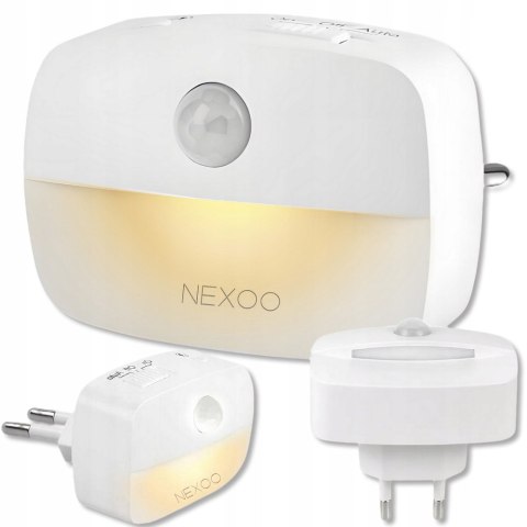 Lampka Nocna Led Czujnik Ruchuzmierzchu Gniazdko 3 Tryby Do Kontaktu Nexoo