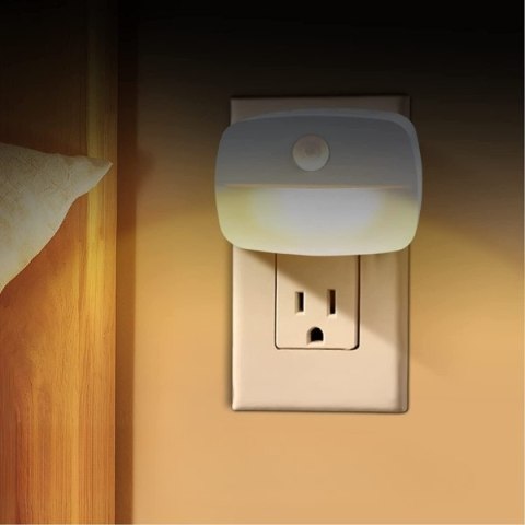 Lampka Nocna Led Czujnik Ruchuzmierzchu Gniazdko 3 Tryby Do Kontaktu Nexoo